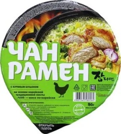 Чан Рамен суп-лапша б/п вкусная курица 86 гр. упак (24 шт.)
