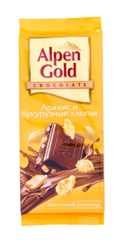 Альпен-Голд Арахис+Кукур. хлопья 85  гр. фото 1