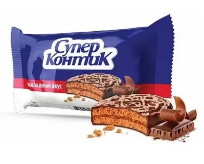 Печенье-сэндвич Супер-Контик 100 гр. Шоколадный фото 1