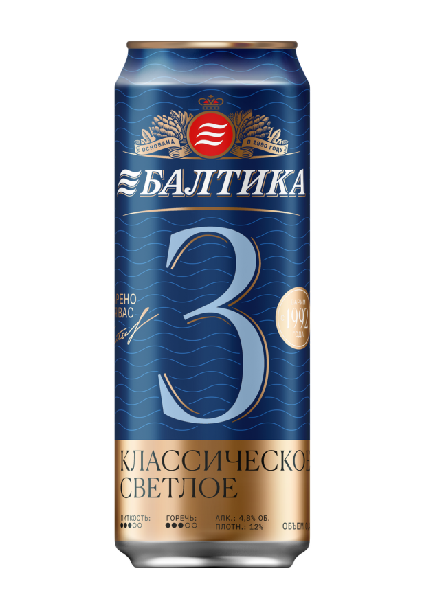 Балтика №3 0,45 л. (24 шт.) ж\б фото 1