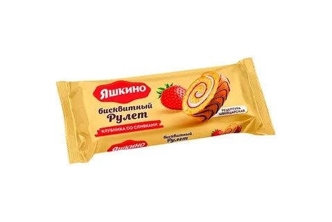 Рулет бисквитный Яшкино Клубника 200 гр. упак (14 шт.) фото 1