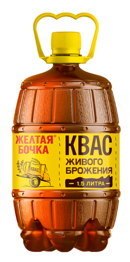 Квас "Желтая Бочка" 1,5 л. (6 шт.) фото 2
