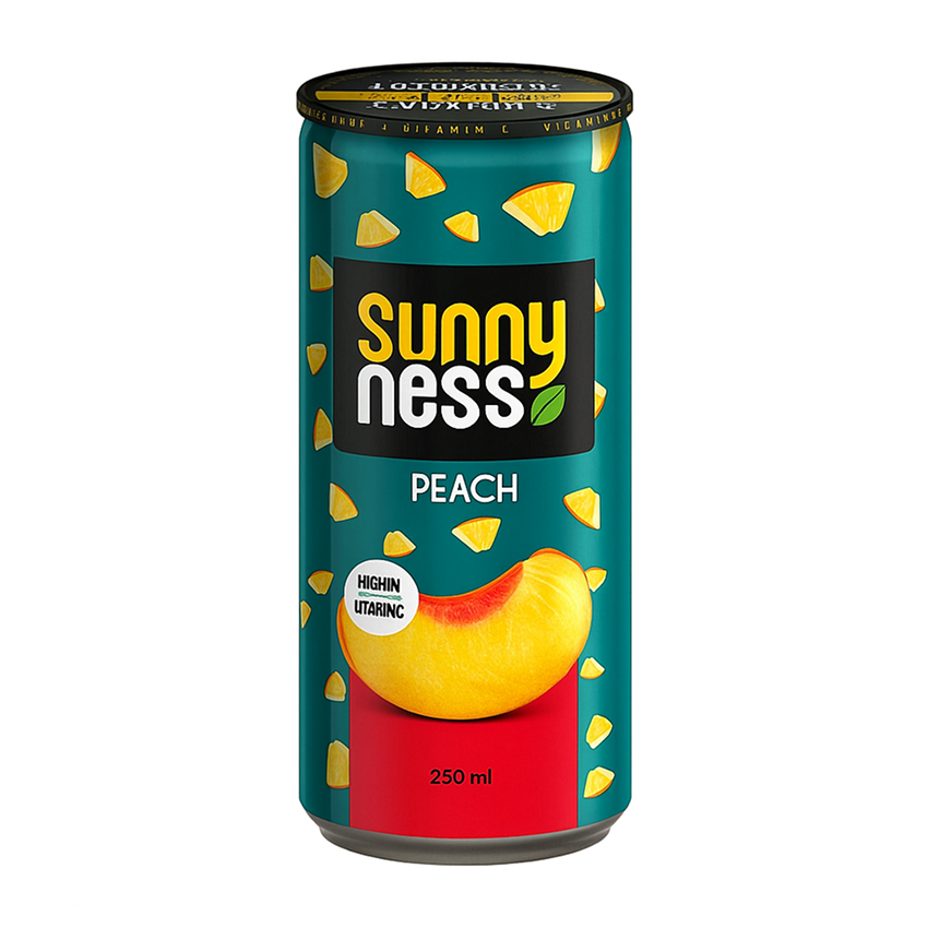 Sunny Ness c соком и кусочками Персик 0,24 л. (24 шт.) ж\б фото 1